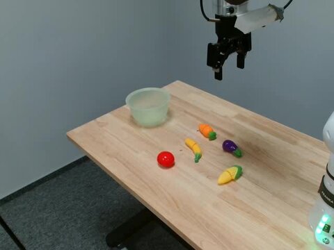 Put the vegetables in the bowl: external camera at the start
